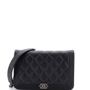 Chanel Boy Wallet on Chain Quilted Caviar